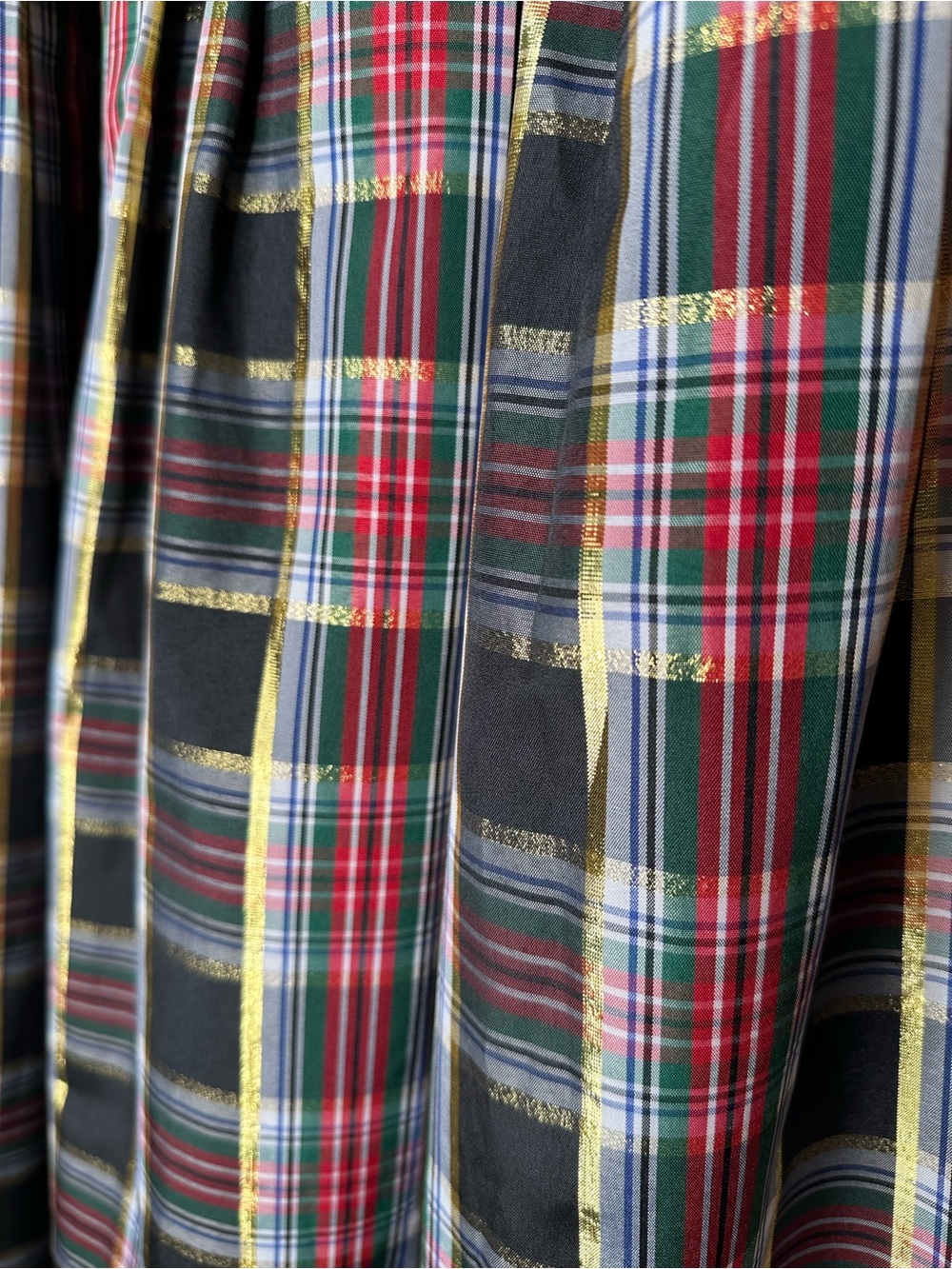 Talbots Metallic Taffeta Pleated Maxi Skirt Celebrate Plaid Size 12 Holiday - Picture 8 of 12